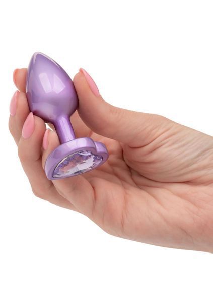 Анальная пробка Calexotics Diamond Heart Plug S, 6 см (фиолетовый) 136096 фото