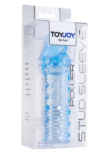 Насадка на пенис ToyJoy Power Stud Sleeve, 15.5 см (голубой) 76518 фото