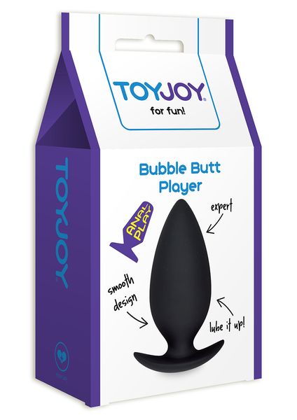 Силиконовая анальная пробка Toy Joy Bubble Butt Player, 10,5 см (черный) 4440 фото