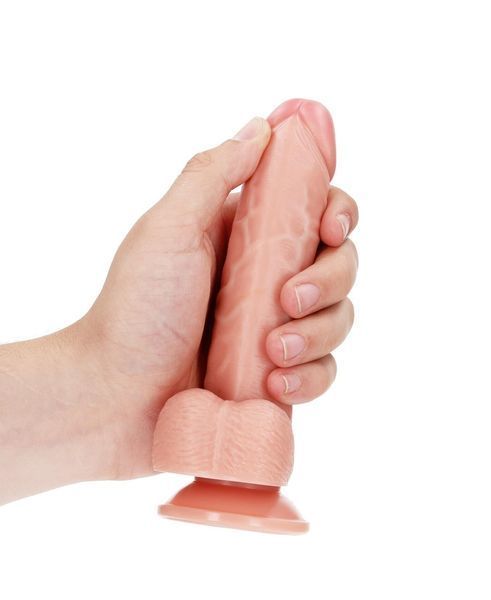 Фалоімітатор RealRock Curved Realistic, 17 см (бежевий) 80464 фото