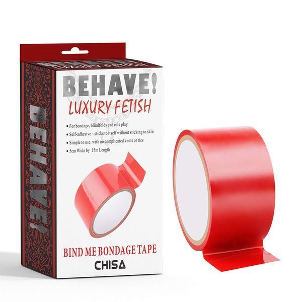 Бондажная лента Behave Luxury Fetish Bind Me Bondage Tape, 15 м (красный) 27214 фото