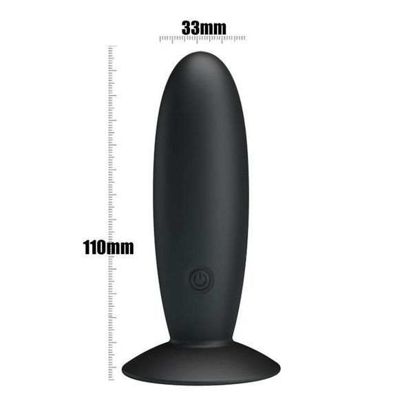 Анальна пробка Pretty Love Butt Plug Massager, 11 см (чорний) 7750_EU фото