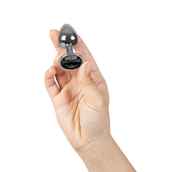 Анальна пробка з кристалом Secret Play Plug & Play S, 7.5 см (чорний) 129784 фото