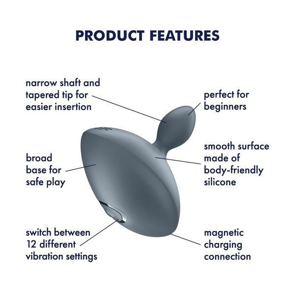 Анальна пробка Satisfyer Booty Absolute Beginners 4, 8.9 см (сірий) 62310 фото