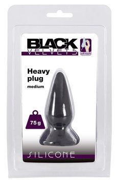 Анальна пробка Orion Black Velvets Heavy Plug Medium, 8,9 см (черный) 13262 фото