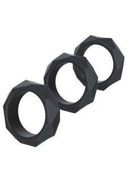 Набор эрекционных колец Hidden Desire Heavy C-Ring Set, 3 шт (черный) 132748 фото