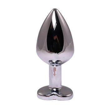Анальная пробка Fantasy Silver Butt Plug Heart-Shaped S, 7 см (черный) 196486 фото