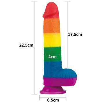 Фаллоимитатор LoveToy 9'' Prider, 22.5 см (радужный) 28762 фото