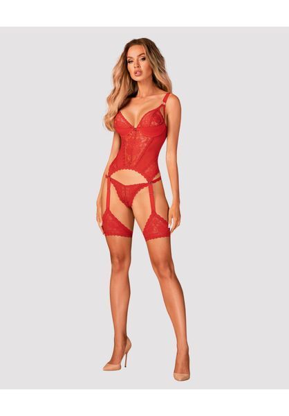 Корсет Obsessive Belovya, XL/2XL (красный) 42373 фото