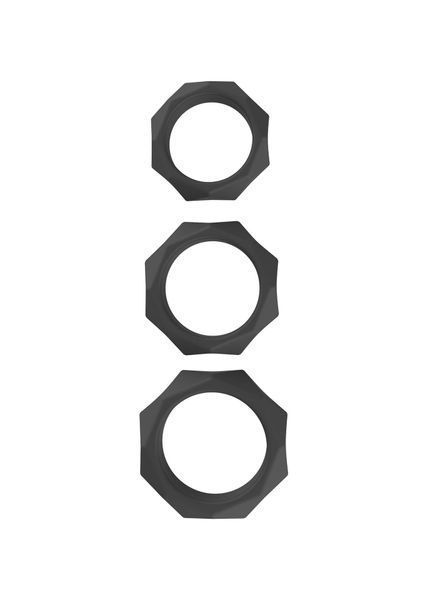 Набор эрекционных колец Hidden Desire Heavy C-Ring Set, 3 шт (черный) 132748 фото