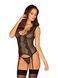 Корсет и стринги Obsessive Meshlove, L/XL (черный) 20746 фото 1