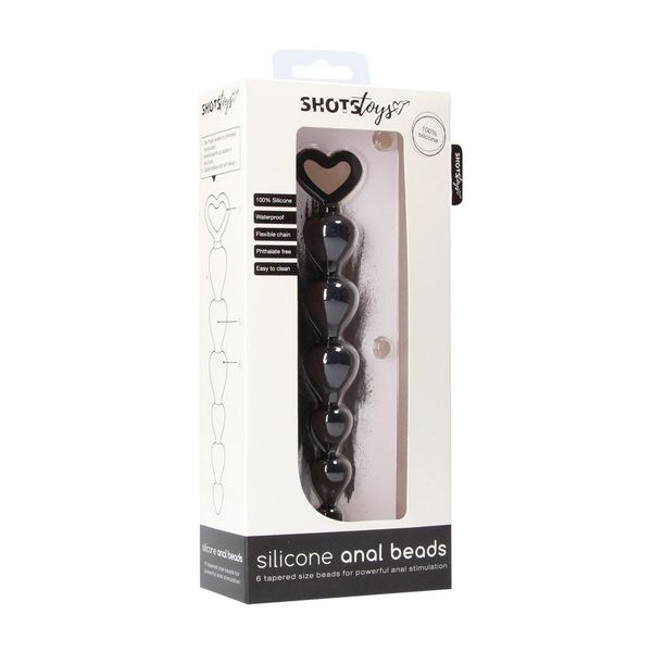 Анальные бусы ShotsToys Silicone Anal Beads, 17.5 см (черный) 92792 фото