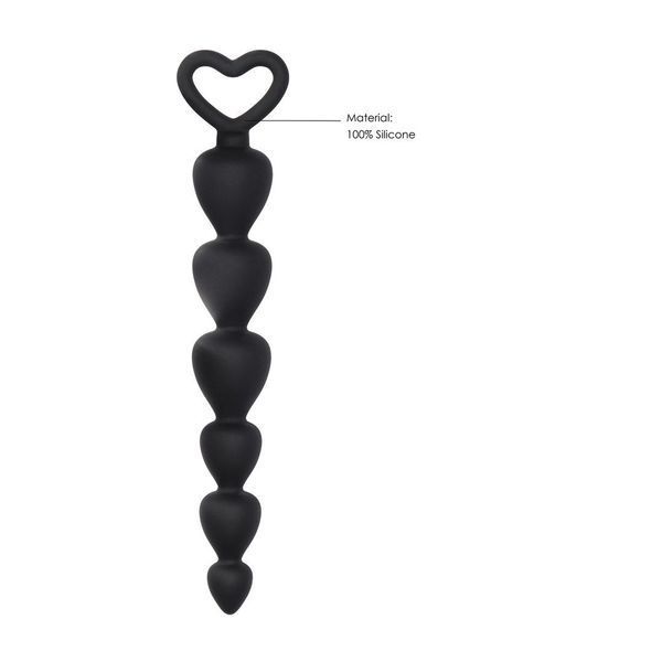 Анальные бусы ShotsToys Silicone Anal Beads, 17.5 см (черный) 92792 фото