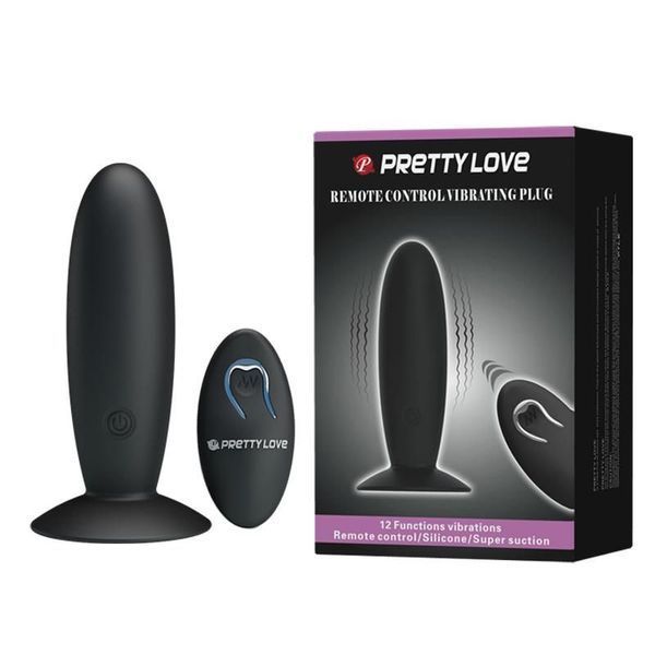 Анальна пробка Pretty Love Remote Control Vibrating, 11 см (чорний) 7751_EU фото