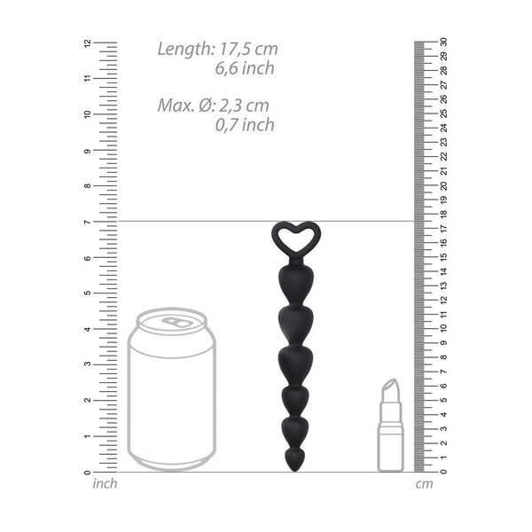 Анальные бусы ShotsToys Silicone Anal Beads, 17.5 см (черный) 92792 фото