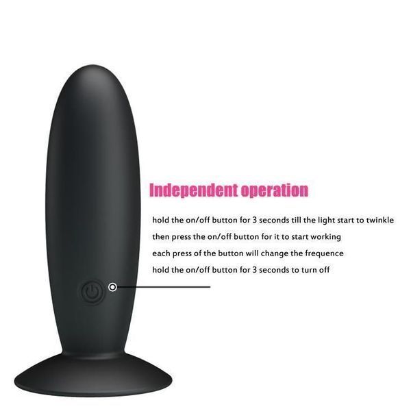Анальна пробка Pretty Love Remote Control Vibrating, 11 см (чорний) 7751_EU фото