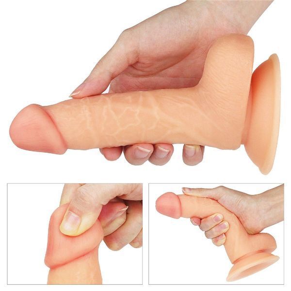 Фалоімітатор LoveToy The Ultra Soft Dude Flesh, 18 см (тілесний) 28352 фото