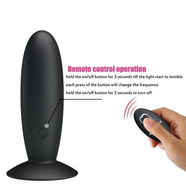 Анальна пробка Pretty Love Remote Control Vibrating, 11 см (чорний) 7751_EU фото