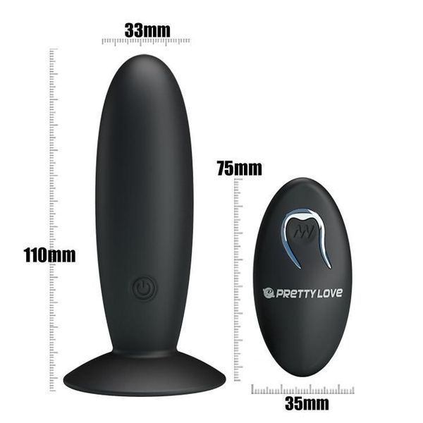 Анальна пробка Pretty Love Remote Control Vibrating, 11 см (чорний) 7751_EU фото