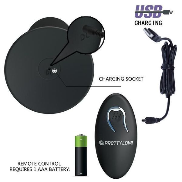 Анальна пробка Pretty Love Remote Control Vibrating, 11 см (чорний) 7751_EU фото