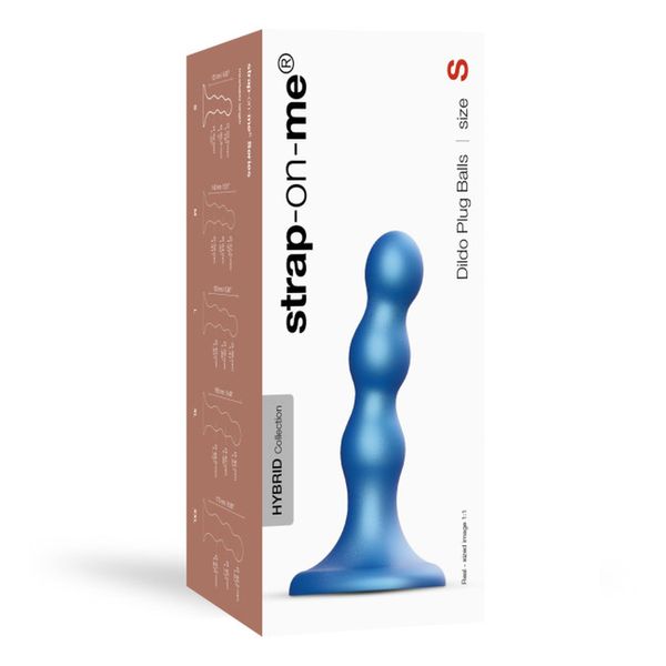 Фаллоимитатор Strap-On-Me Dildo Plug Balls S, 14 см (голубой) 13746 фото