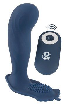Стимулятор простаты You2Toys Vibrating Butt Plug With Nubs, 11.7 см (синий) 27549 фото