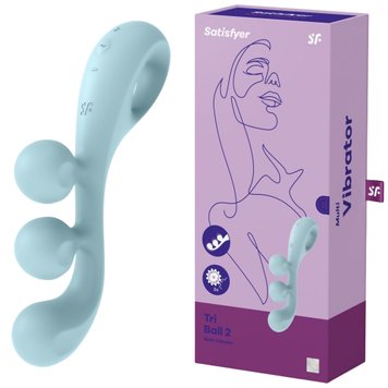 Вибратор для тройной стимуляции Satisfyer Tri Ball 2, 20,5 см (голубой) 15021 фото