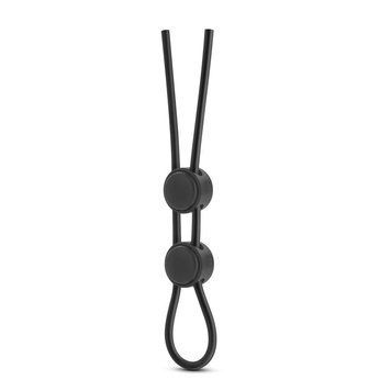 Эрекционное кольцо Stay Hard Silicone Double Loop Cock Ring, 22.9 см (черный) 79088 фото