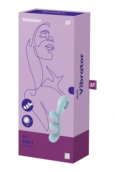 Вибратор для тройной стимуляции Satisfyer Tri Ball 2, 20,5 см (голубой) 15021 фото