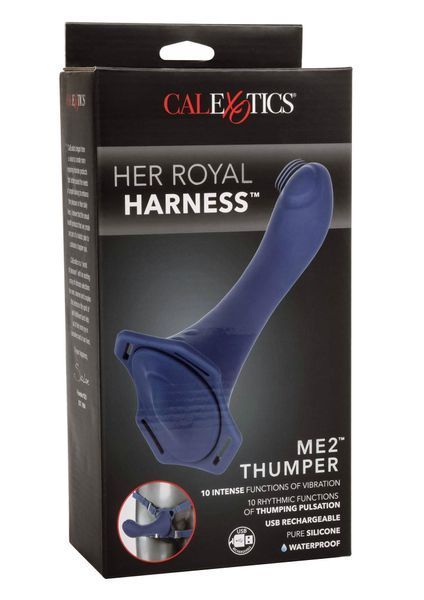 Страпон Calexotics Her Royal Harness Me2 Thumper, 14 см (синій) 38413 фото