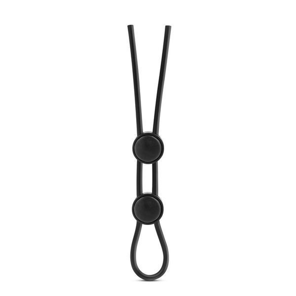 Эрекционное кольцо Stay Hard Silicone Double Loop Cock Ring, 22.9 см (черный) 79088 фото