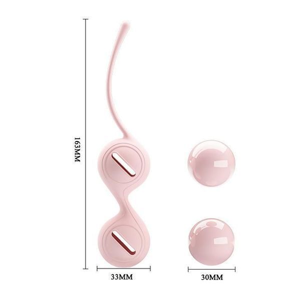 Вагінальні кульки Pretty Love Kegel Tighten Up, 16,3 см (світло-рожевий) 15398 фото