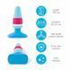 Анальная пробка FeelzToys Plugz Butt Plug, 7 см (голубой) 25078 фото 2