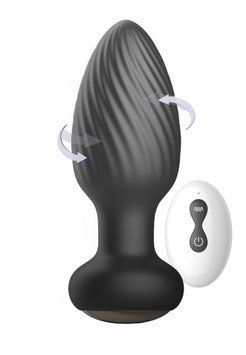 Анальная пробка B - Series Cute Retating Remote, 9.8 см (черный) 63821 фото
