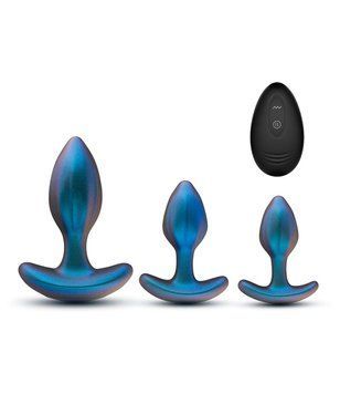 Набір анальних пробок Matrix Cosmos Plug Kit Anal Adventures, 3 шт (синій) 111636 фото