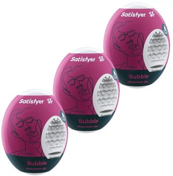 Набор мастурбаторов Satisfyer Masturbator Egg 3er Set Bubble, 3 шт (розовый) 13565 фото