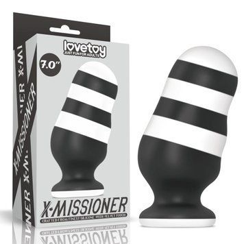 Анальная пробка LoveToy X-Missioner, 18 см (черно-белый) 35228 фото