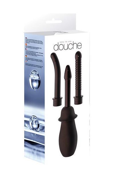 Анальный душ Seven Creations Douche Unisex, 3 насадки (черный) 77874 фото
