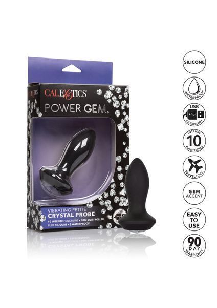 Анальна пробка Calexotics Petite Crystal Probe, 9.5 см (чорний) 77146 фото