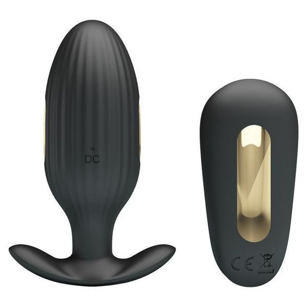 Анальна пробка Pretty Love Electric Shock Massager, 9,2 см (чорний) 18030 фото