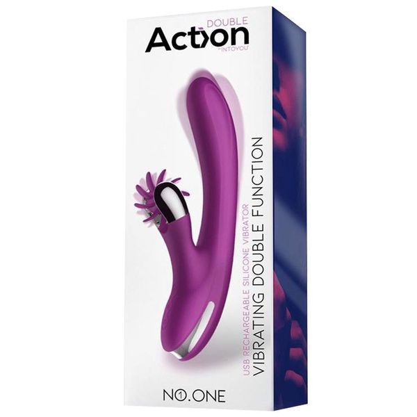 Вібратор-кролик Action No.One Vibrating Double Function 2.0, 24 см (фіолетовий) 23511_EU фото