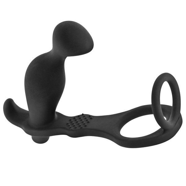 Эрекционное кольцо BlueJunker Prostate Stimulator Cockring, 16,5 см (черный) 36132 фото