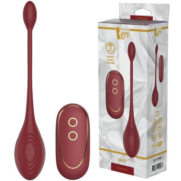 Віброяйце Dream Toys Romance Daisy, 23 см (бордовий) 61820 фото