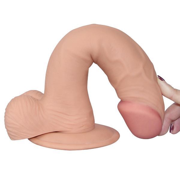 Фаллоимитатор с присоской LoveToy The Ultra Soft Dude Flesh, 22 см (телесный) 28350 фото