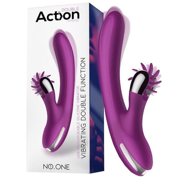 Вібратор-кролик Action No.One Vibrating Double Function 2.0, 24 см (фіолетовий) 23511_EU фото