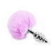 Анальна пробка Alive Anal Pleasure Metal Anal Fluffy Twist Plug M 8 см (бузковий) 122246 фото 1
