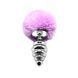 Анальна пробка Alive Anal Pleasure Metal Anal Fluffy Twist Plug M 8 см (бузковий) 122246 фото 3