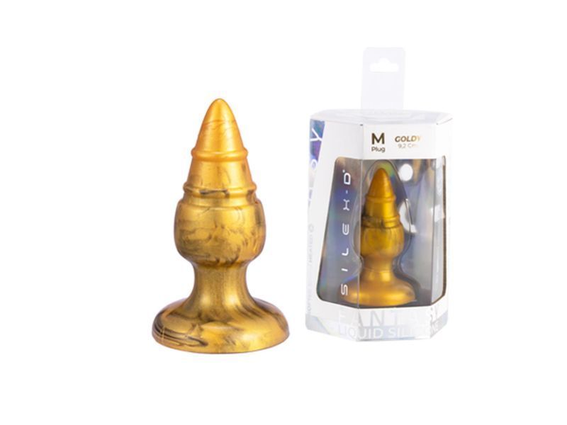 Анальная пробка Silexd Goldy Plug, 9.2 см (золотой) 110068_EU фото