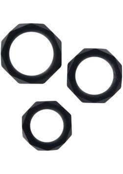 Набір ерекційних кілець ToyJoy Power Halo C-Ring Set (чорний) 76504 фото