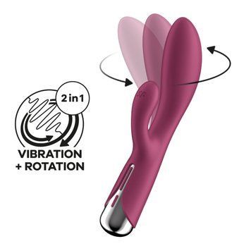 Вибратор-кролик Satisfyer Spinning Rabbit 1, 20 см (бордовый) 62318 фото